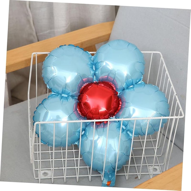 Flower Shaped Aluminum Foil Balloons 10Pcs Wedding Bridal Shower Party Decoration Set Random Color - Image 5